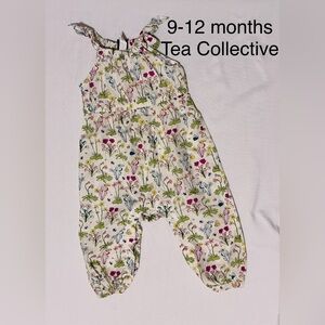 Tea Collection Floral Bodysuit - White, Pink, Green